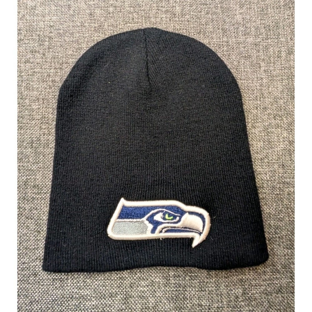 Seattle SEAHAWKS Beanie Hat Mens Blue Green NFL Knitted Warm Embroidered Cap‎